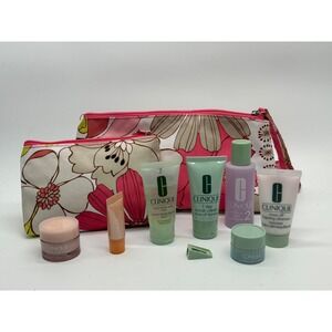 Clinique 10 PCS Travel Size Skincare Makeup Cream Sample Gift Set With Bags New